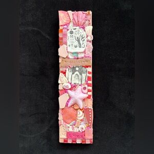 Handmade Mosaic Art” Enchanted ”Polymer Clay Original On Wood  12.5”X 3.5”